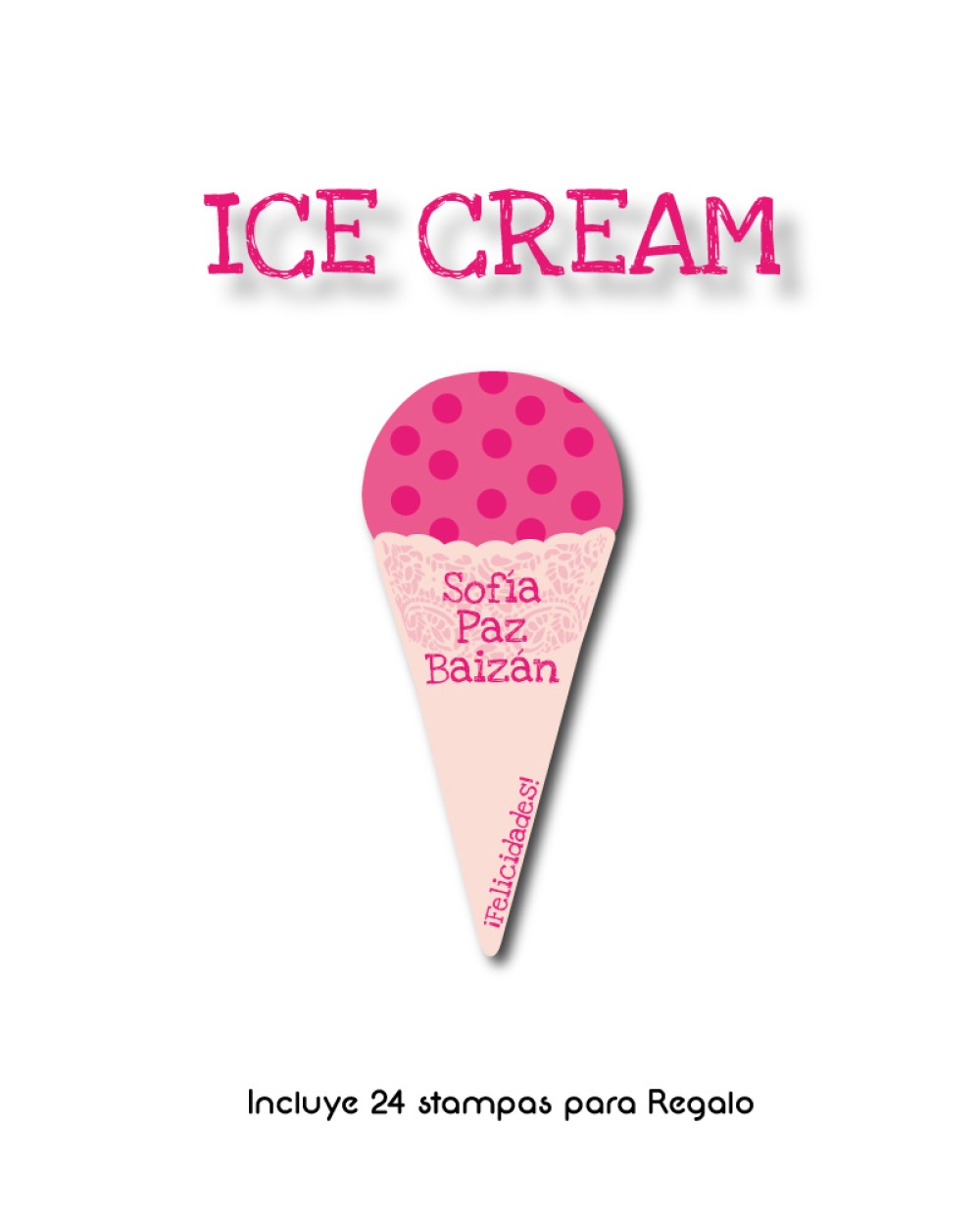 Paquete de etiquetas para Regalo Ice Cream - Etiquetas Para Regalos Paquete de etiquetas para Regalo Ice Cream - Etiquetas Para Regalos