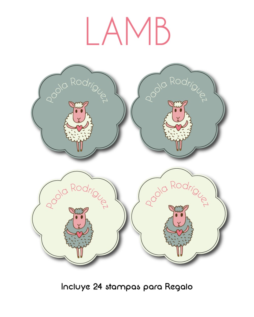 Paquete de etiquetas para Regalo Lamb - Etiquetas Para Regalos Paquete de etiquetas para Regalo Lamb - Etiquetas Para Regalos