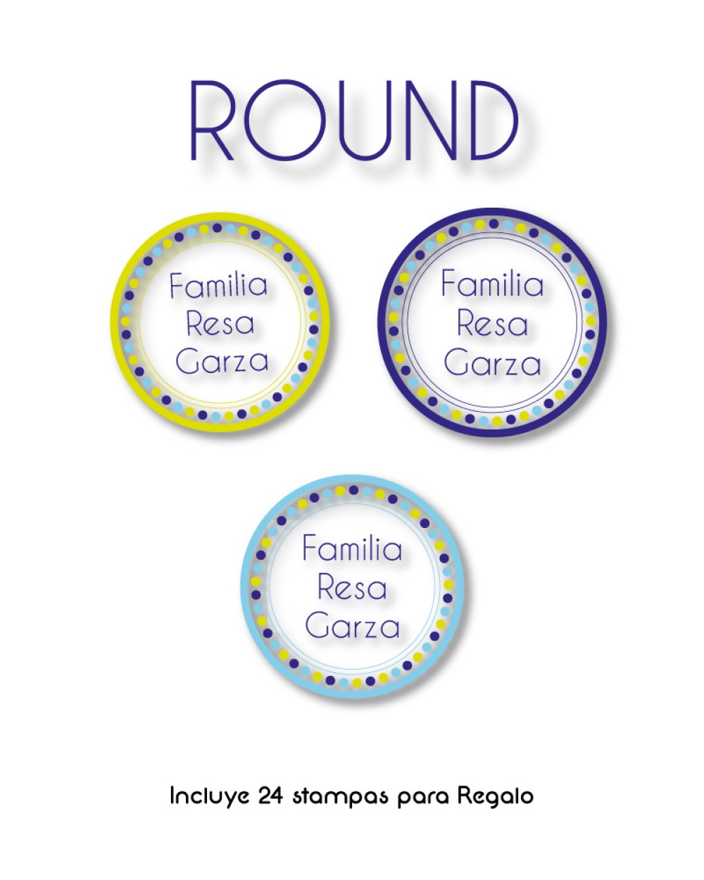 Paquete de etiquetas para Regalo Round - Etiquetas Para Regalos