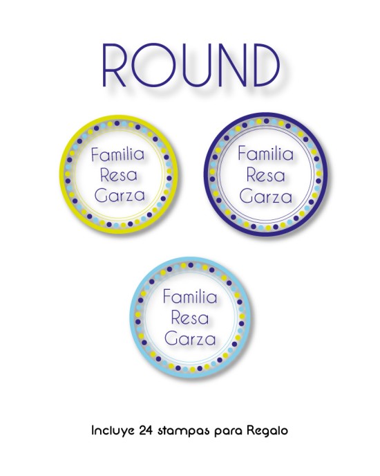 Paquete de etiquetas para Regalo Round - Etiquetas Para Regalos