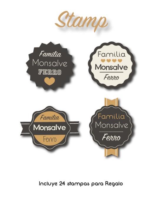 Paquete de etiquetas para Regalo Stamp - Etiquetas Para Regalos
