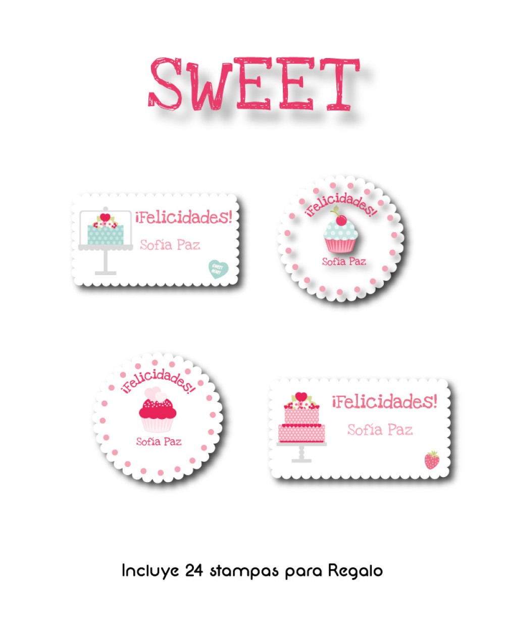 Paquete de etiquetas para Regalo Sweet - Etiquetas Para Regalos Paquete de etiquetas para Regalo Sweet - Etiquetas Para Regalos