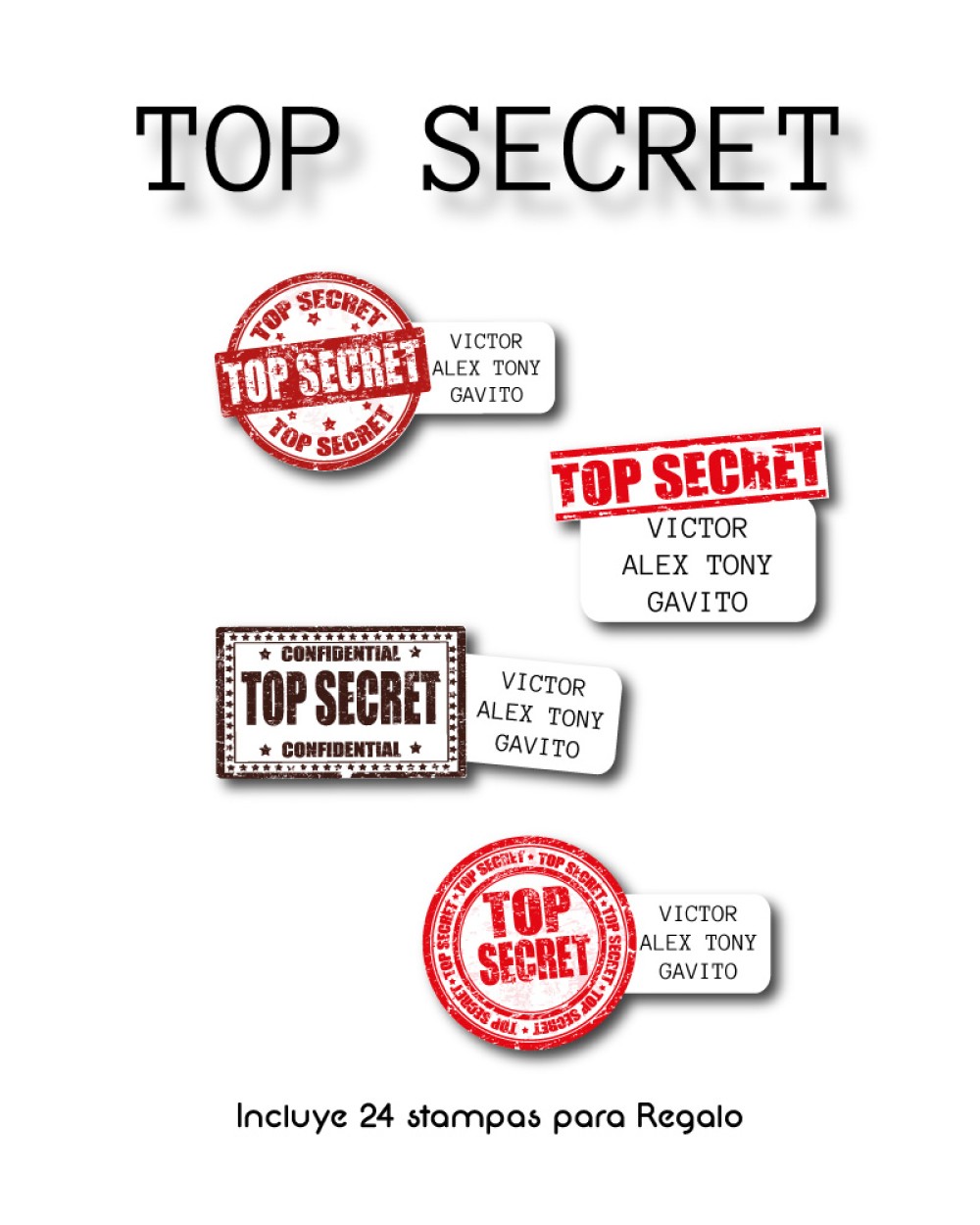 Paquete de etiquetas para Regalo Top Secret - Etiquetas Para Regalos Paquete de etiquetas para Regalo Top Secret - Etiquetas Para Regalos