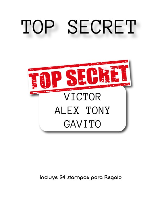 Paquete de etiquetas para Regalo Top Secret - Etiquetas Para Regalos