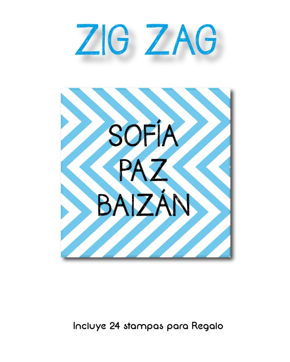 Paquete de etiquetas para Regalo Zig Zag - Etiquetas Para Regalos
