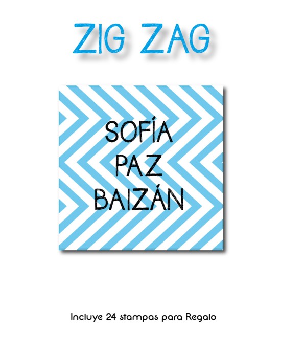 Paquete de etiquetas para Regalo Zig Zag - Etiquetas Para Regalos