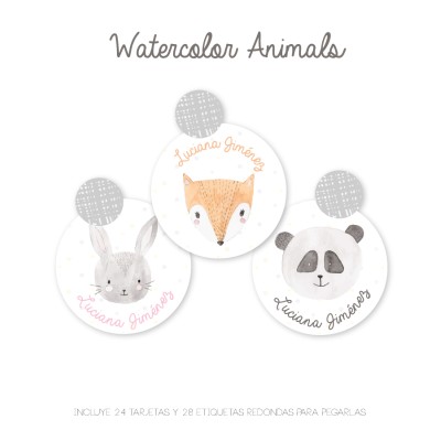 Tarjeta Regalo Watercolor Animals