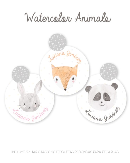 Tarjeta Regalo Watercolor Animals | Tarjetas Para Regalos